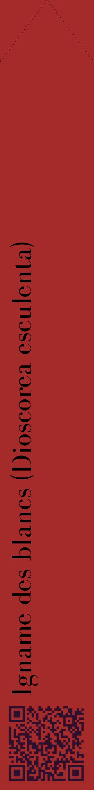 Étiquette de : Dioscorea esculenta - format c - style noire33_simplebod avec qrcode et comestibilité
