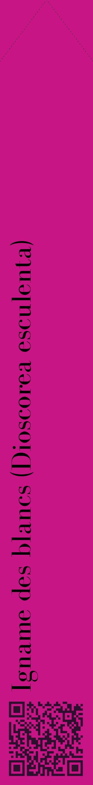 Étiquette de : Dioscorea esculenta - format c - style noire45_simplebod avec qrcode et comestibilité
