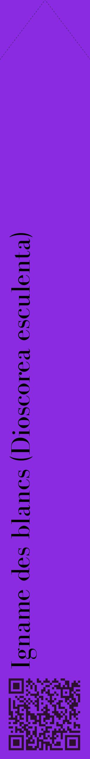 Étiquette de : Dioscorea esculenta - format c - style noire49_simplebod avec qrcode et comestibilité