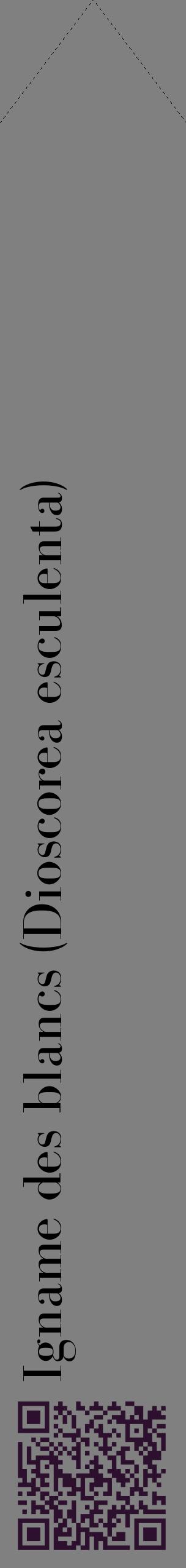 Étiquette de : Dioscorea esculenta - format c - style noire57_simplebod avec qrcode et comestibilité