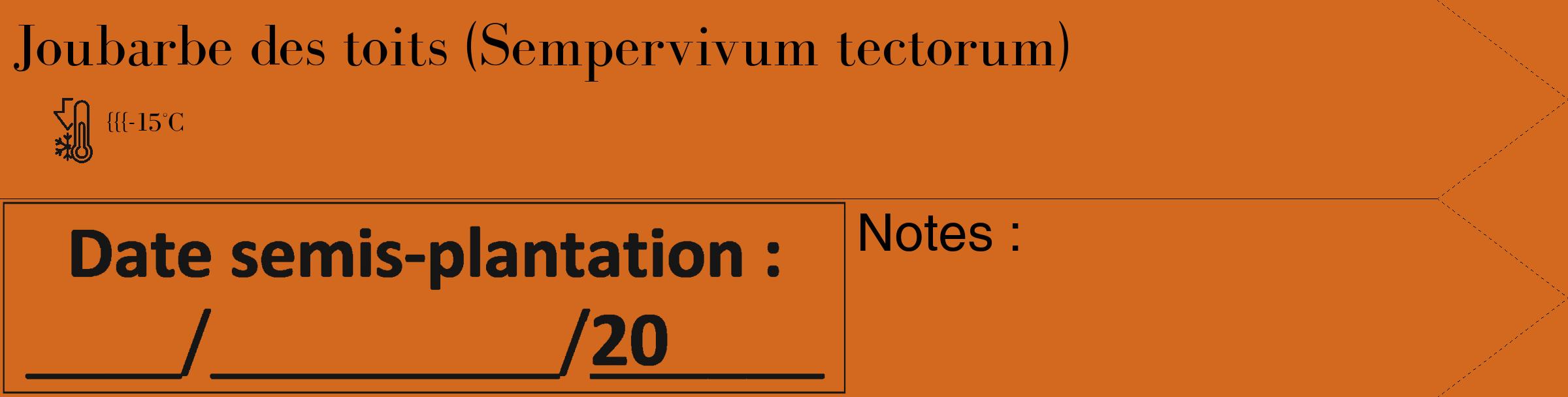 Étiquette de : Sempervivum tectorum - format c - style noire31_simple_simplebod avec comestibilité