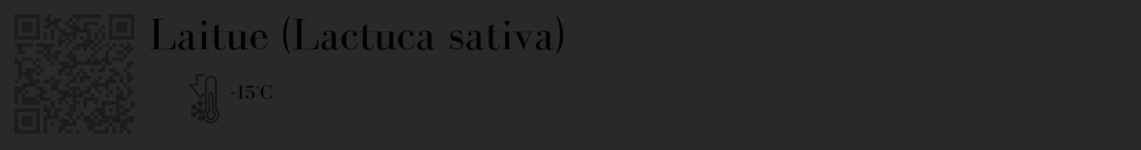 Étiquette de : Lactuca sativa - format c - style noire34_basique_basiquebod avec qrcode et comestibilité