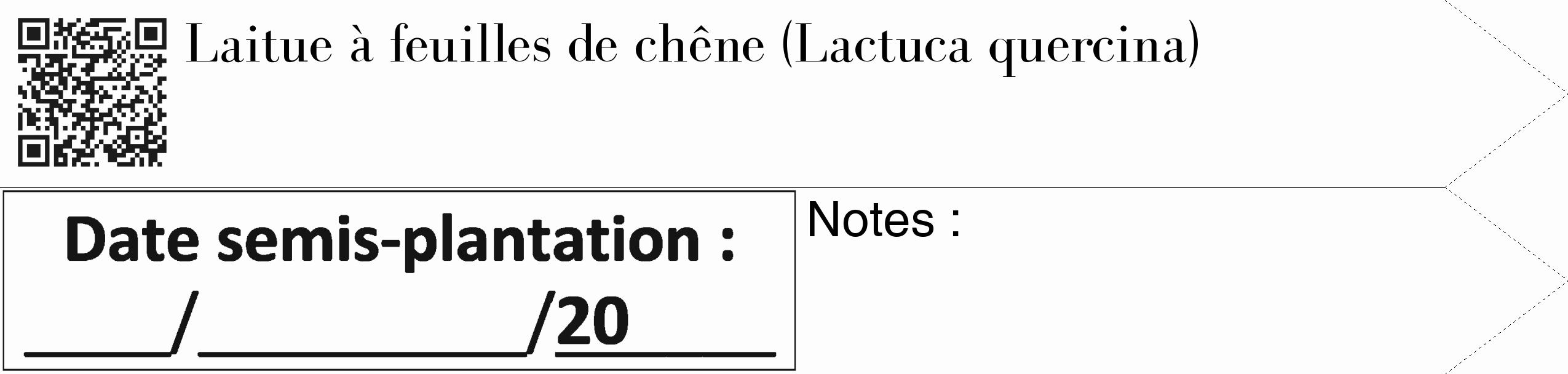 Étiquette de : Lactuca quercina - format c - style noire19_simple_simplebod avec qrcode et comestibilité