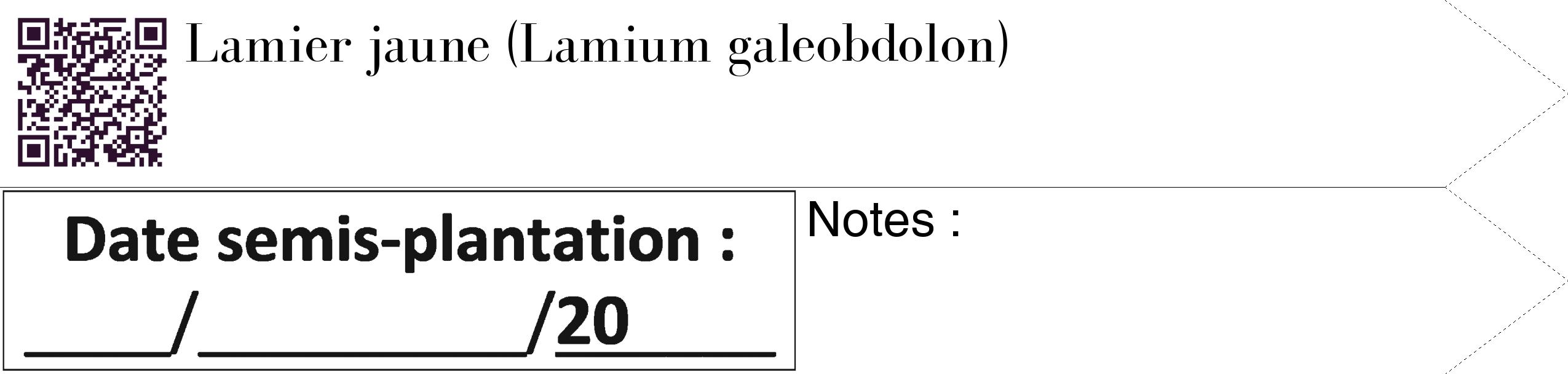 Étiquette de : Lamium galeobdolon - format c - style noire60_simple_simplebod avec qrcode et comestibilité