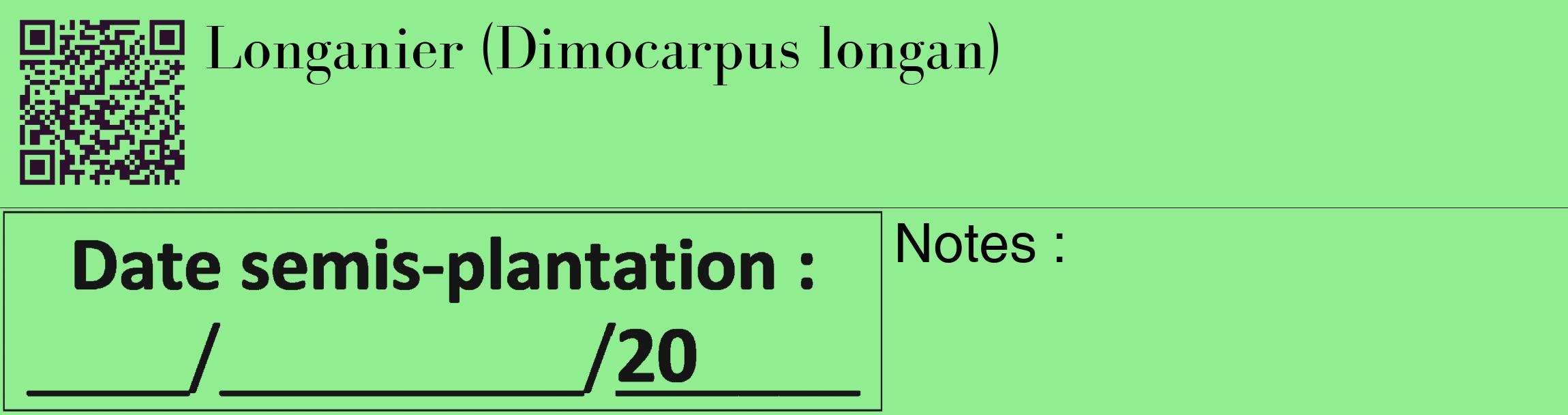 Étiquette de : Dimocarpus longan - format c - style noire15_basique_basiquebod avec qrcode et comestibilité