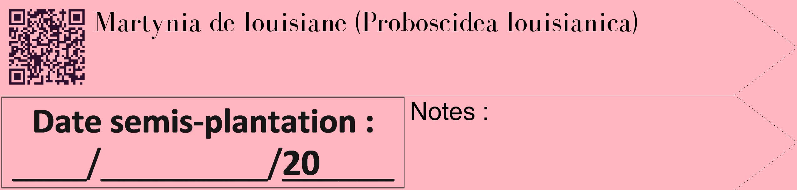 Étiquette de : Proboscidea louisianica - format c - style noire41_simple_simplebod avec qrcode et comestibilité