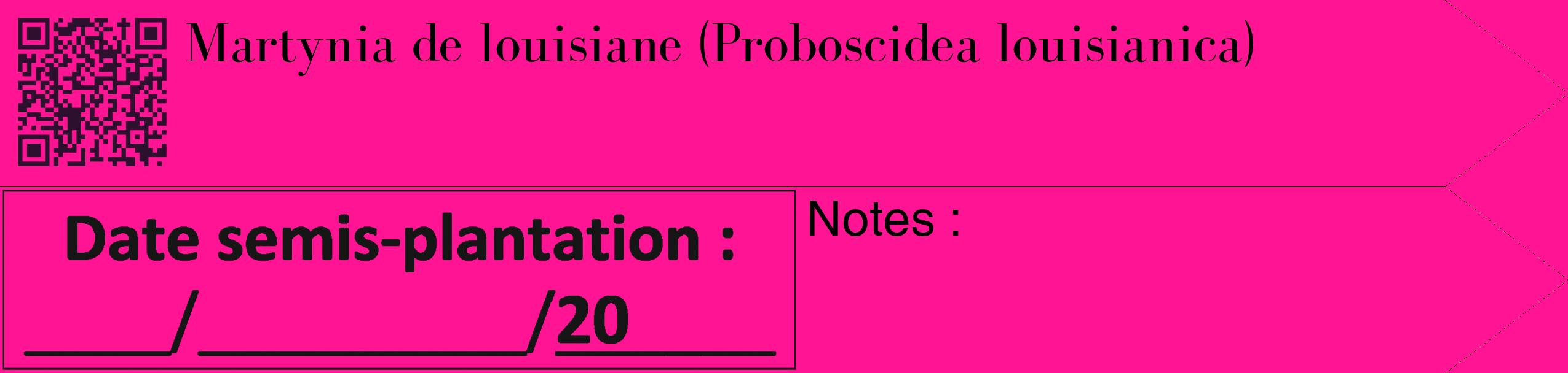 Étiquette de : Proboscidea louisianica - format c - style noire43_simple_simplebod avec qrcode et comestibilité