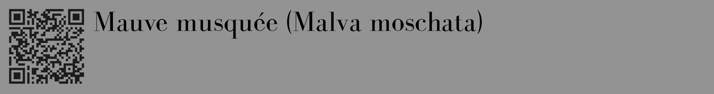 Étiquette de : Malva moschata - format c - style noire44_basique_basiquebod avec qrcode et comestibilité