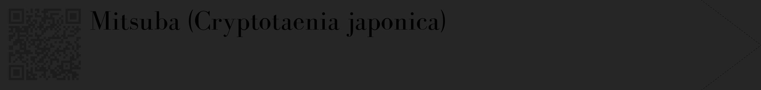 Étiquette de : Cryptotaenia japonica - format c - style noire29_simple_simplebod avec qrcode et comestibilité