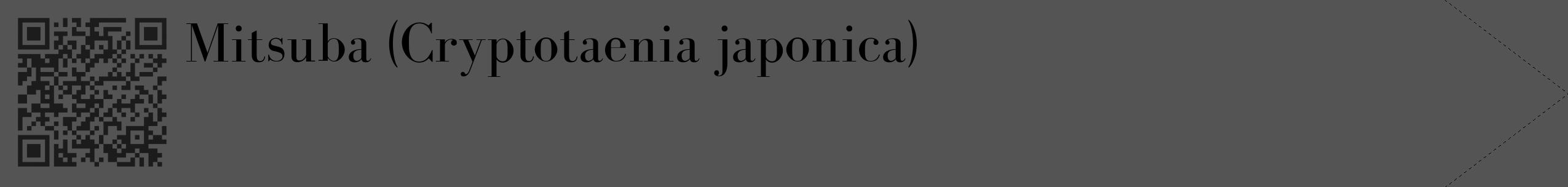 Étiquette de : Cryptotaenia japonica - format c - style noire30_simple_simplebod avec qrcode et comestibilité