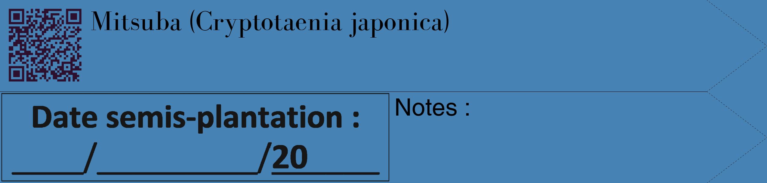 Étiquette de : Cryptotaenia japonica - format c - style noire5_simple_simplebod avec qrcode et comestibilité