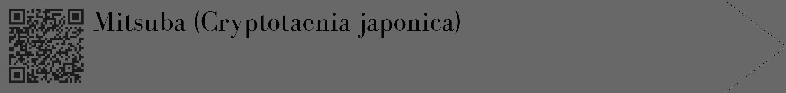 Étiquette de : Cryptotaenia japonica - format c - style noire6_simple_simplebod avec qrcode et comestibilité