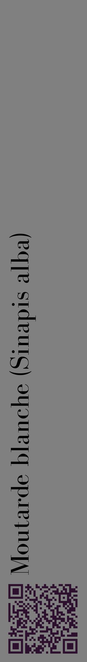 Étiquette de : Sinapis alba - format c - style noire57_basiquebod avec qrcode et comestibilité
