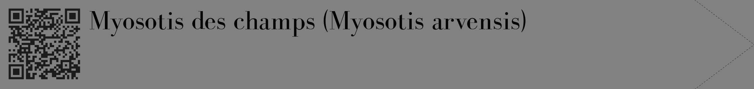 Étiquette de : Myosotis arvensis - format c - style noire50_simple_simplebod avec qrcode et comestibilité