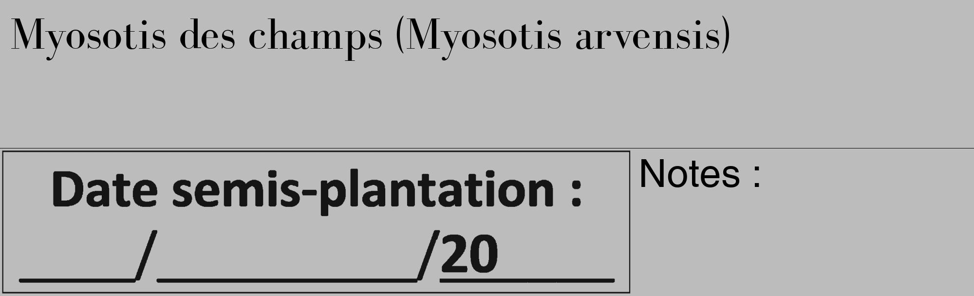 Étiquette de : Myosotis arvensis - format c - style noire1_basique_basiquebod avec comestibilité
