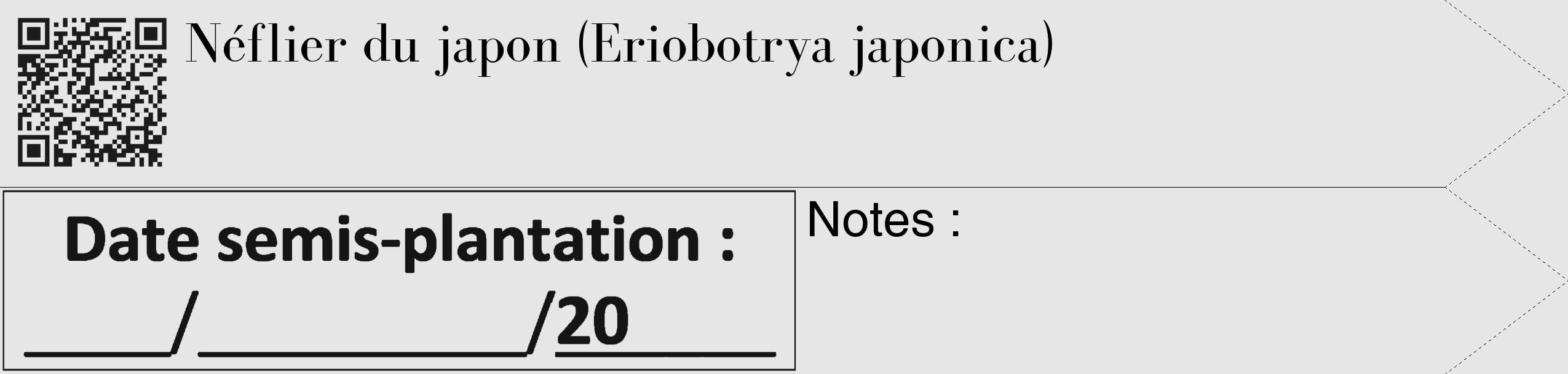 Étiquette de : Eriobotrya japonica - format c - style noire18_simple_simplebod avec qrcode et comestibilité