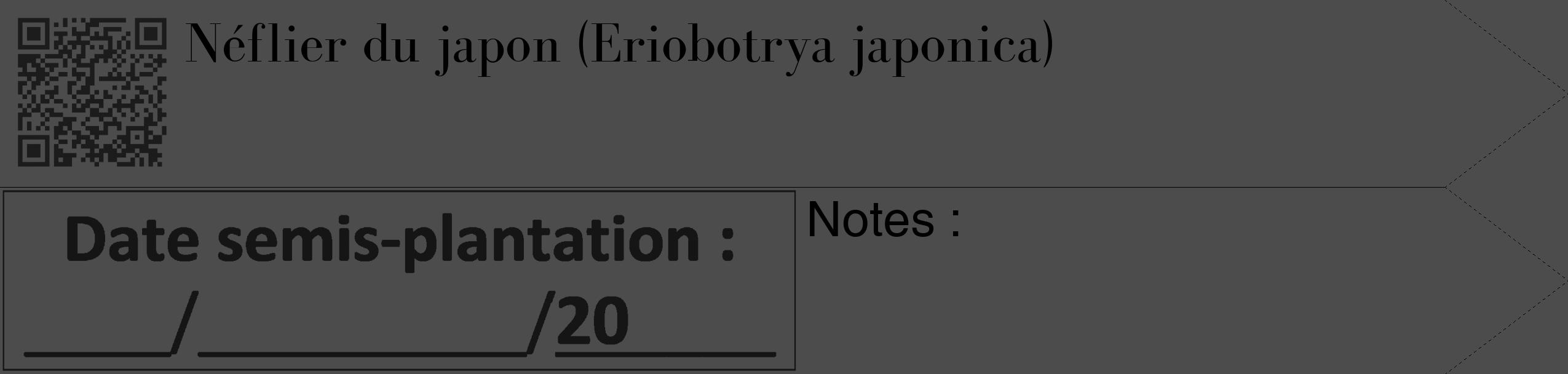 Étiquette de : Eriobotrya japonica - format c - style noire27_simple_simplebod avec qrcode et comestibilité