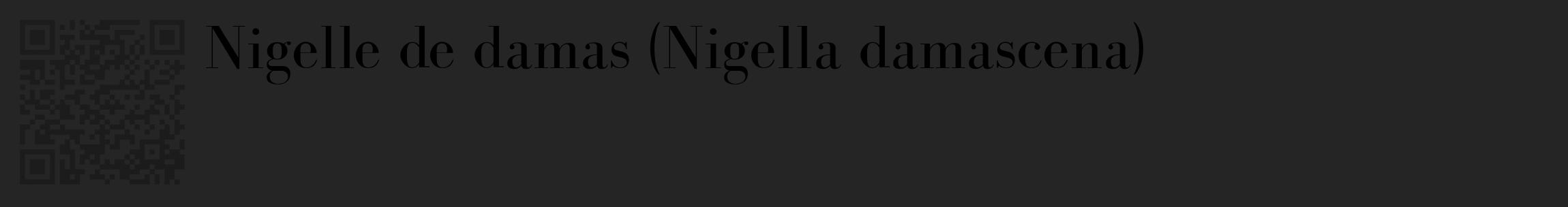 Étiquette de : Nigella damascena - format c - style noire47_basique_basiquebod avec qrcode et comestibilité
