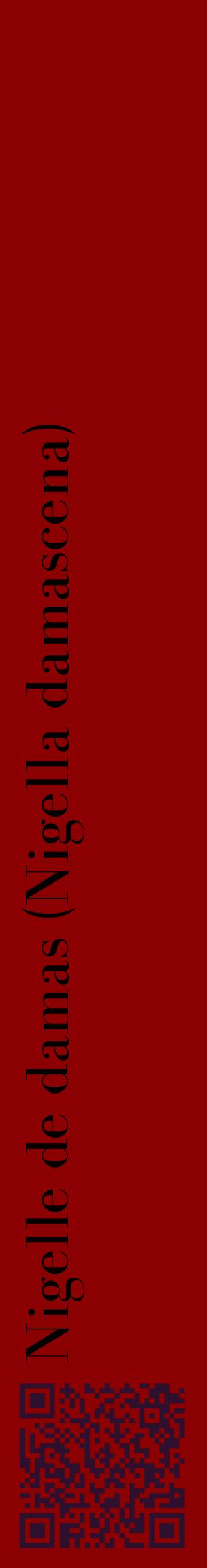 Étiquette de : Nigella damascena - format c - style noire34_basiquebod avec qrcode et comestibilité