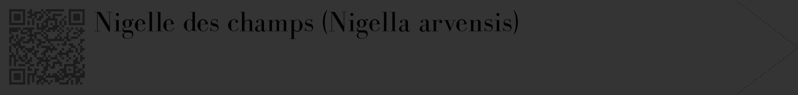 Étiquette de : Nigella arvensis - format c - style noire46_simple_simplebod avec qrcode et comestibilité