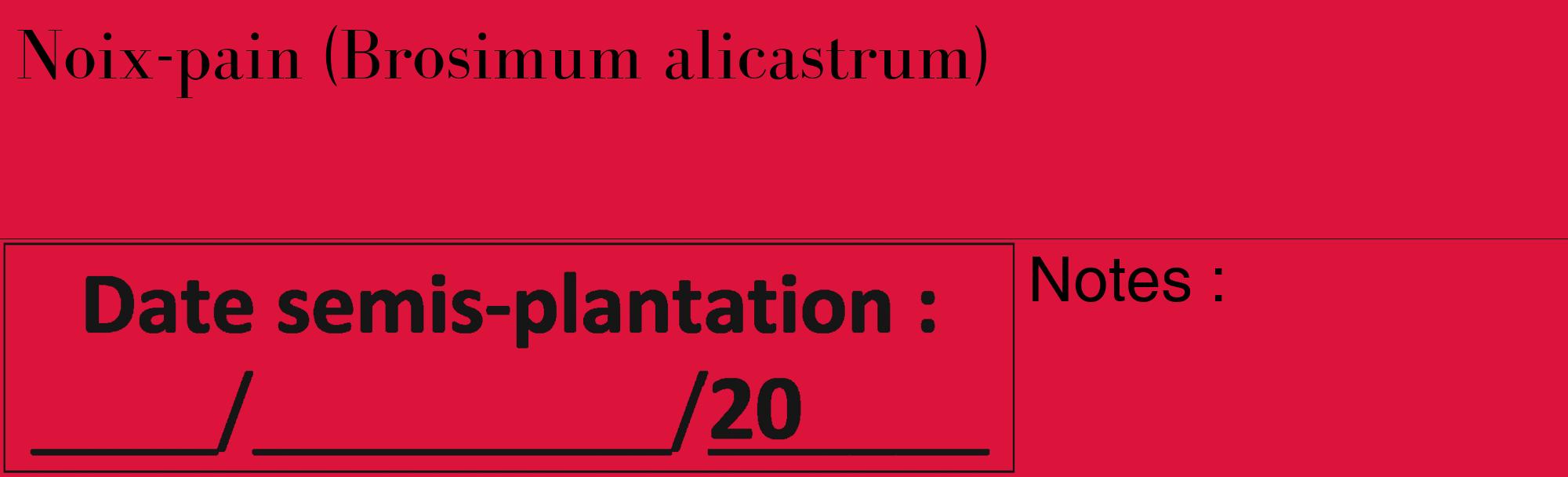Étiquette de : Brosimum alicastrum - format c - style noire36_basique_basiquebod avec comestibilité