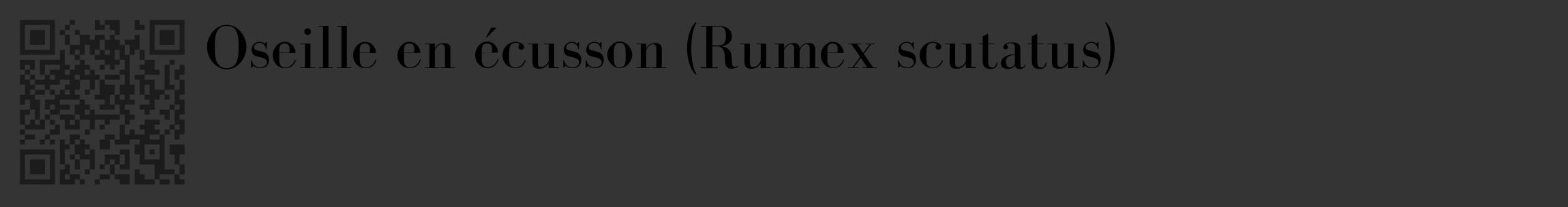 Étiquette de : Rumex scutatus - format c - style noire46_basique_basiquebod avec qrcode et comestibilité