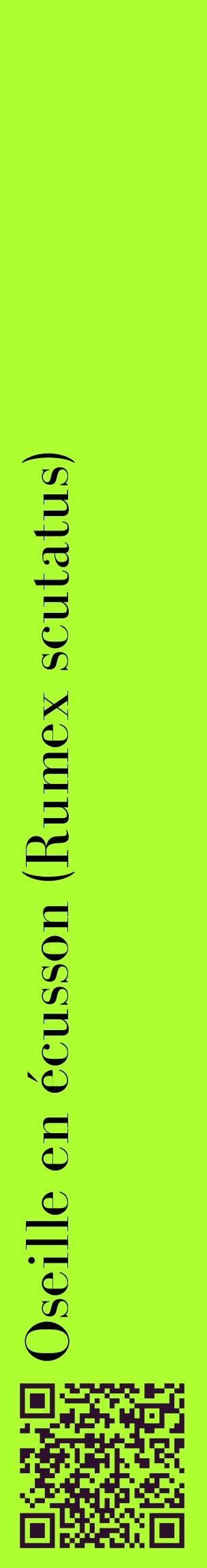 Étiquette de : Rumex scutatus - format c - style noire17_basiquebod avec qrcode et comestibilité