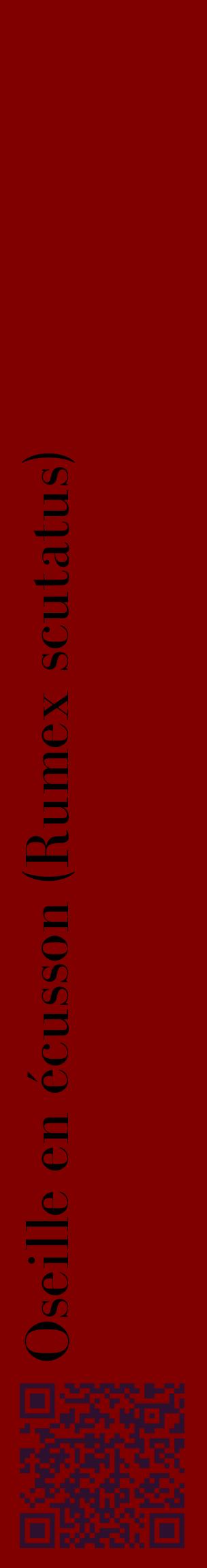 Étiquette de : Rumex scutatus - format c - style noire29_basiquebod avec qrcode et comestibilité