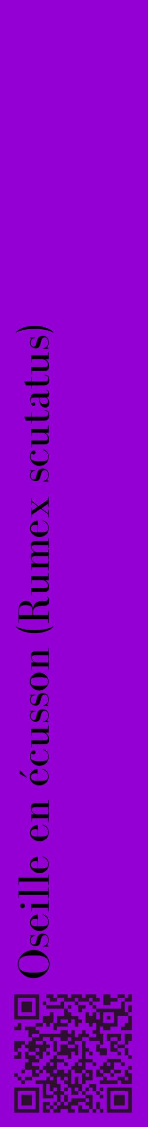 Étiquette de : Rumex scutatus - format c - style noire48_basiquebod avec qrcode et comestibilité