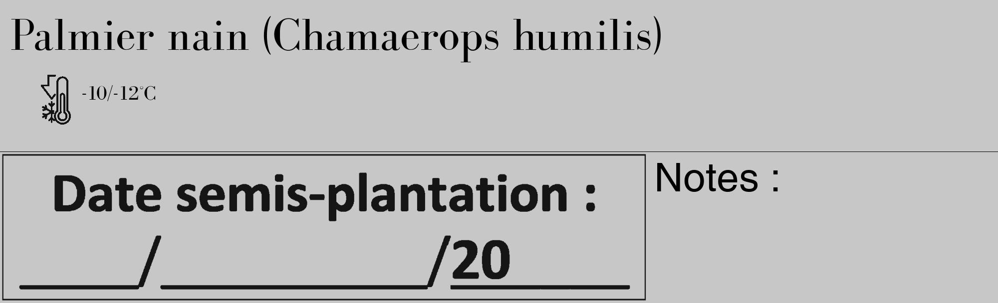 Étiquette de : Chamaerops humilis - format c - style noire15_basique_basiquebod avec comestibilité