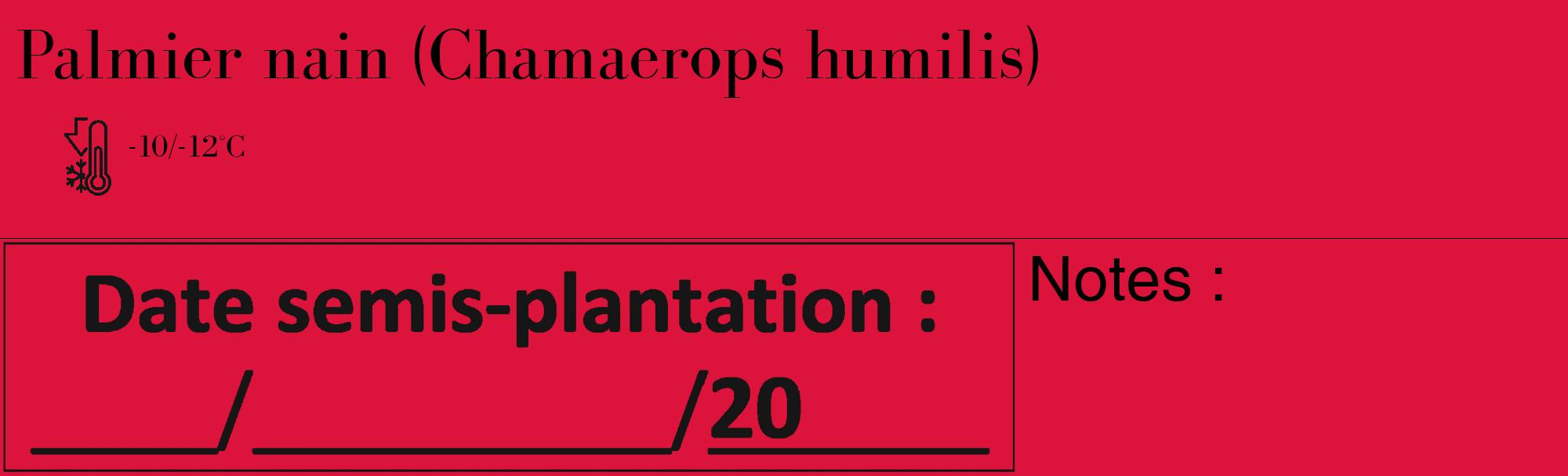 Étiquette de : Chamaerops humilis - format c - style noire36_basique_basiquebod avec comestibilité