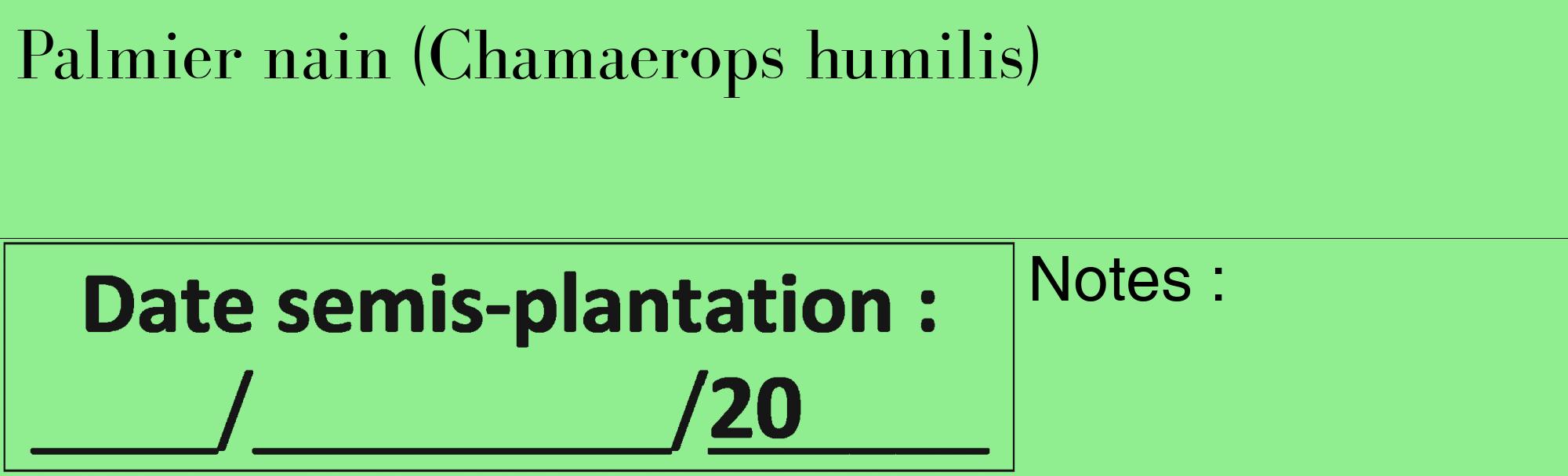 Étiquette de : Chamaerops humilis - format c - style noire15_basique_basiquebod avec comestibilité