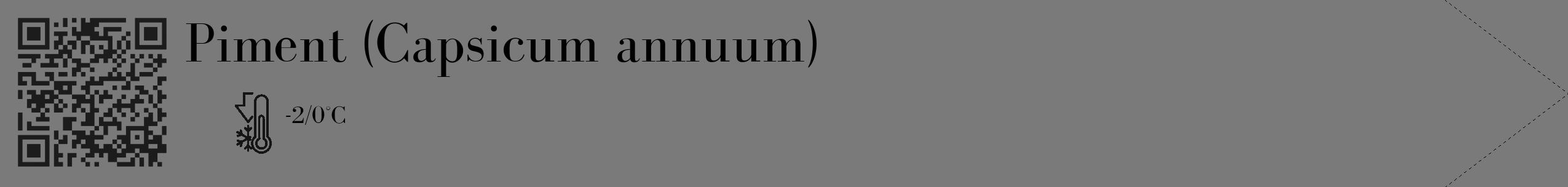 Étiquette de : Capsicum annuum - format c - style noire3_simple_simplebod avec qrcode et comestibilité