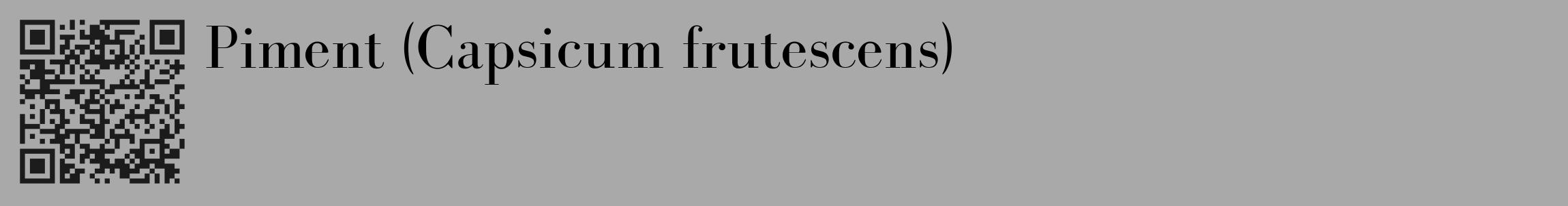 Étiquette de : Capsicum frutescens - format c - style noire13_basique_basiquebod avec qrcode et comestibilité