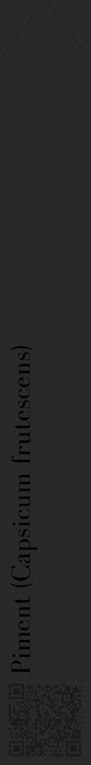 Étiquette de : Capsicum frutescens - format c - style noire34_simple_simplebod avec qrcode et comestibilité - position verticale