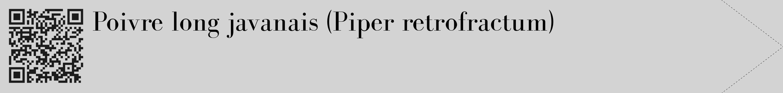 Étiquette de : Piper retrofractum - format c - style noire56_simple_simplebod avec qrcode et comestibilité