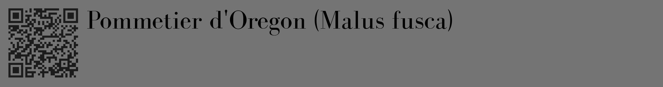 Étiquette de : Malus fusca - format c - style noire26_basique_basiquebod avec qrcode et comestibilité