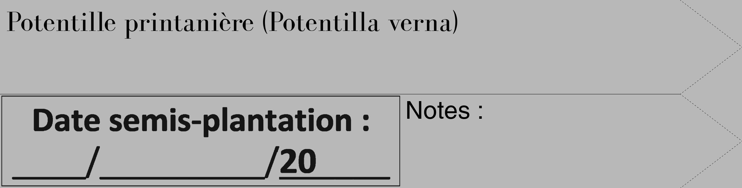 Étiquette de : Potentilla verna - format c - style noire39_simple_simplebod avec comestibilité