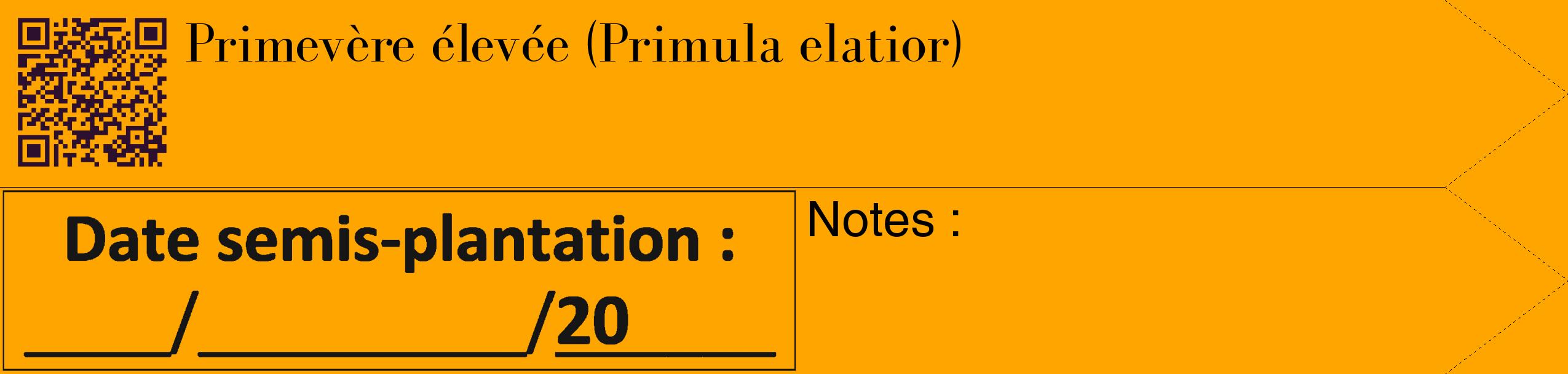 Étiquette de : Primula elatior - format c - style noire22_simple_simplebod avec qrcode et comestibilité