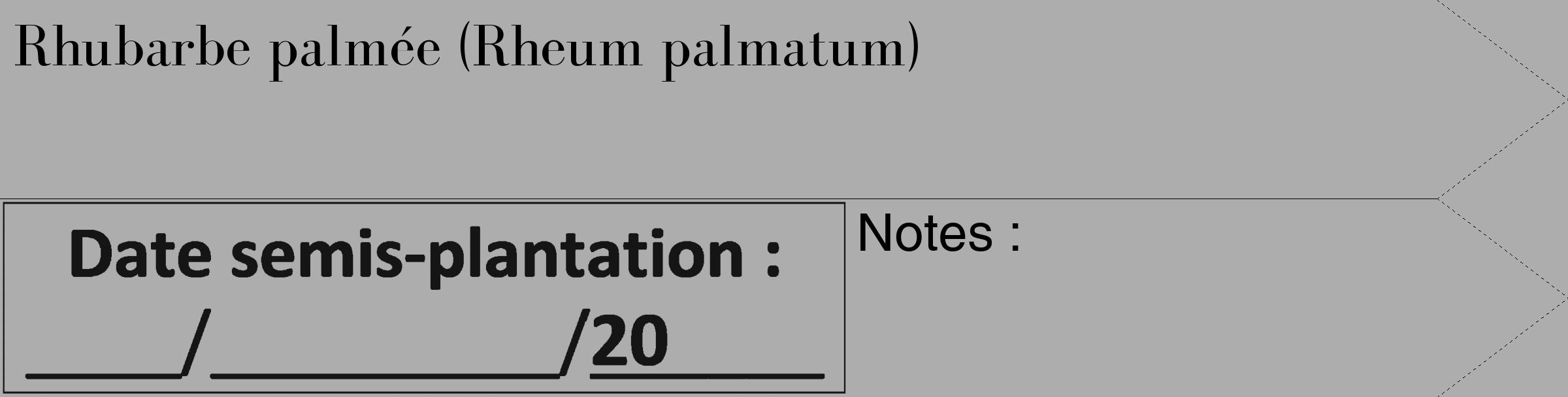 Étiquette de : Rheum palmatum - format c - style noire22_simple_simplebod avec comestibilité