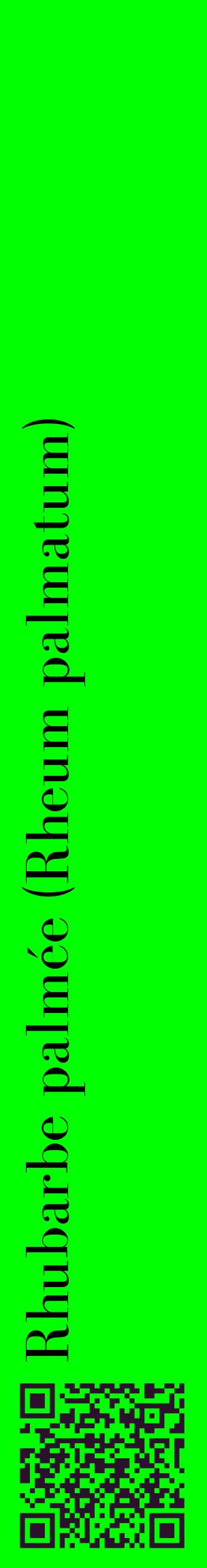 Étiquette de : Rheum palmatum - format c - style noire16_basiquebod avec qrcode et comestibilité