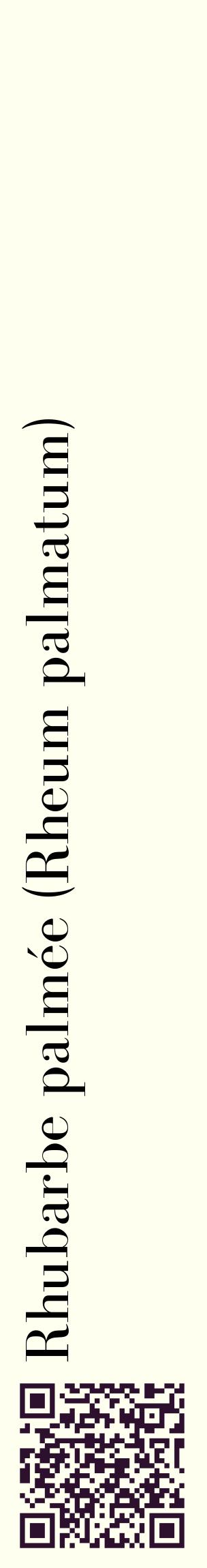 Étiquette de : Rheum palmatum - format c - style noire19_basiquebod avec qrcode et comestibilité