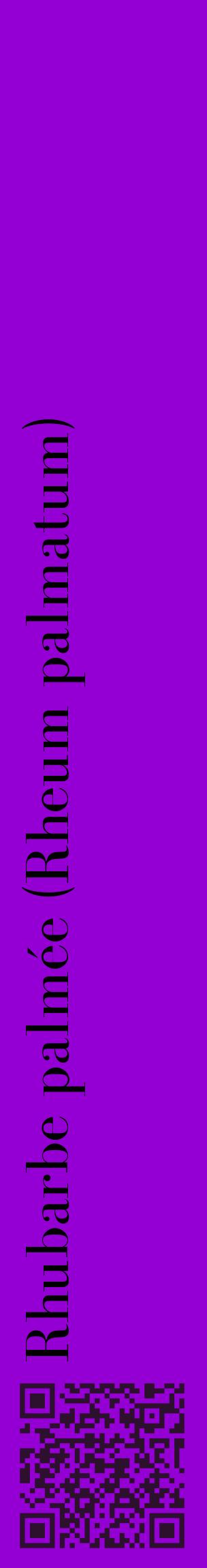 Étiquette de : Rheum palmatum - format c - style noire48_basiquebod avec qrcode et comestibilité