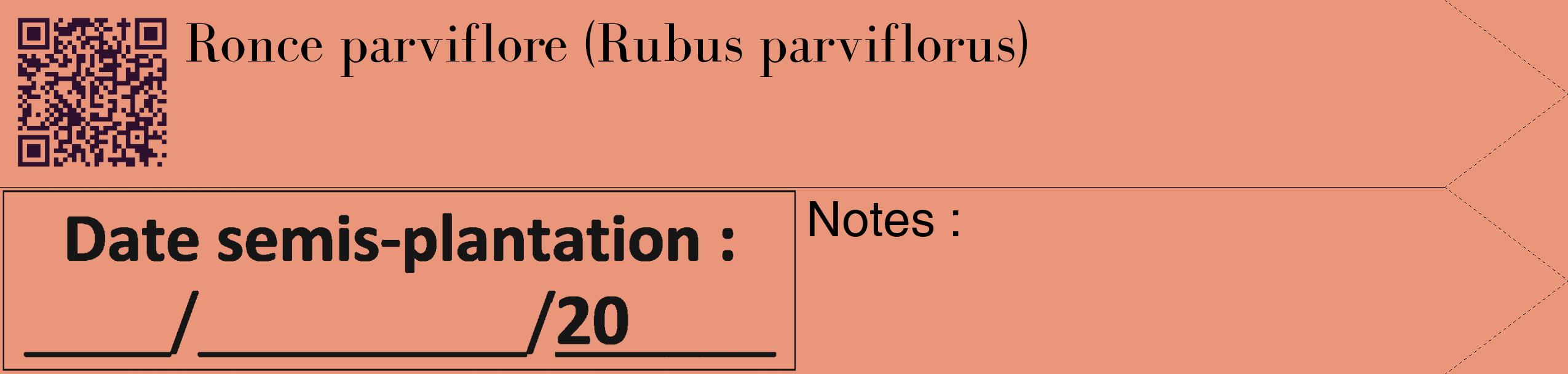 Étiquette de : Rubus parviflorus - format c - style noire37_simple_simplebod avec qrcode et comestibilité