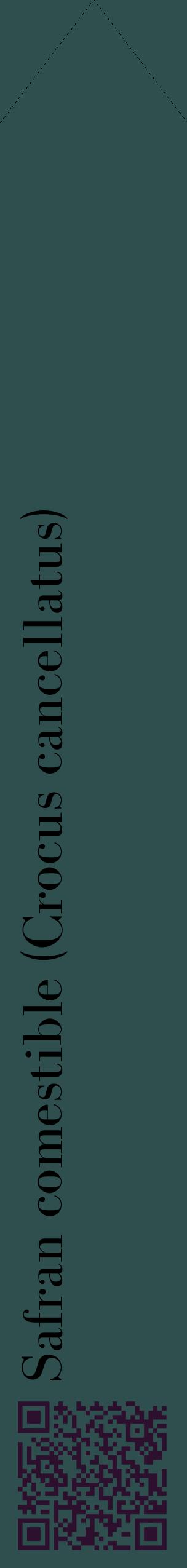 Étiquette de : Crocus cancellatus - format c - style noire58_simplebod avec qrcode et comestibilité