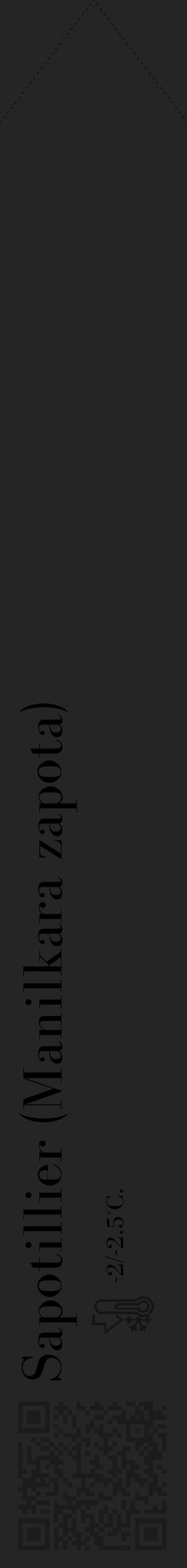 Étiquette de : Manilkara zapota - format c - style noire47_simple_simplebod avec qrcode et comestibilité - position verticale