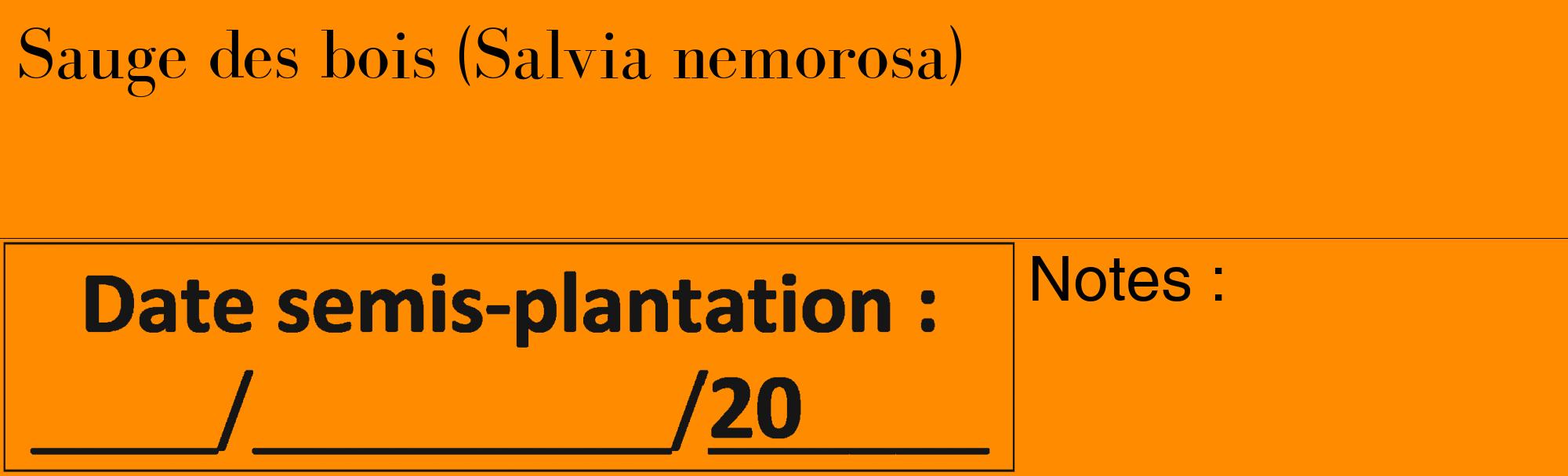 Étiquette de : Salvia nemorosa - format c - style noire23_basique_basiquebod avec comestibilité