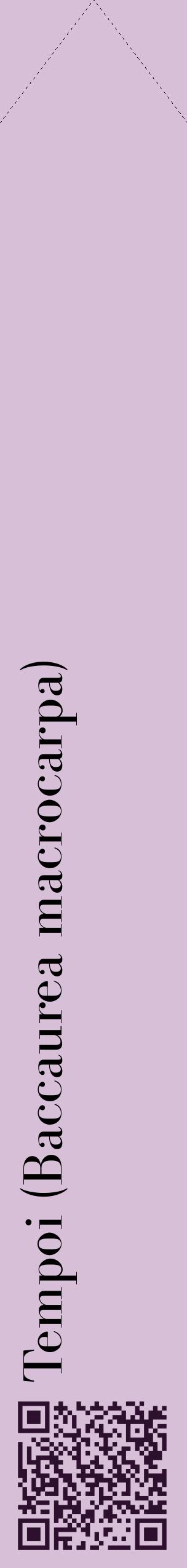 Étiquette de : Baccaurea macrocarpa - format c - style noire54_simplebod avec qrcode et comestibilité