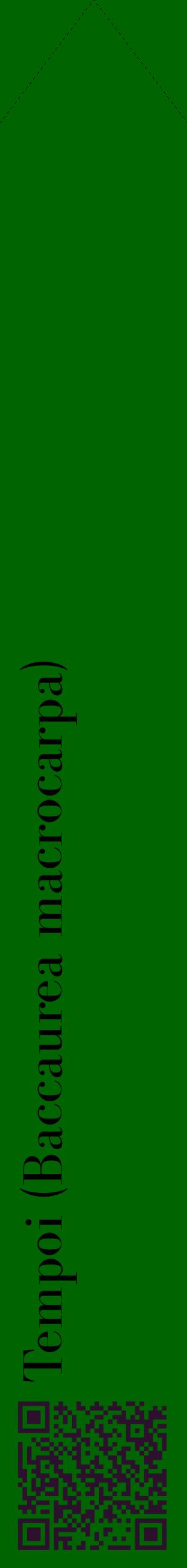 Étiquette de : Baccaurea macrocarpa - format c - style noire8_simplebod avec qrcode et comestibilité
