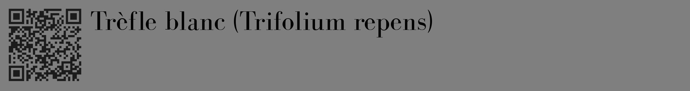 Étiquette de : Trifolium repens - format c - style noire31_basique_basiquebod avec qrcode et comestibilité